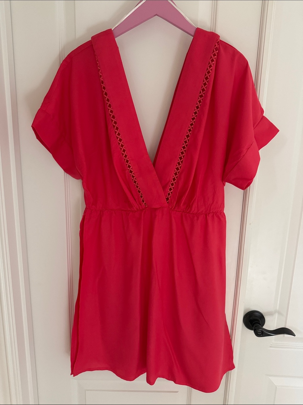 Venus coral V-Neck Short Sleeve Women's bathing suit swim cover up